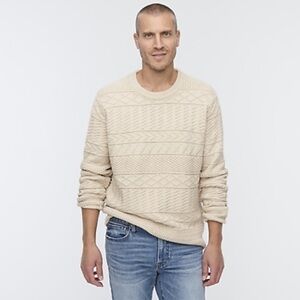 J Crew Cotton Sweater in Combination Guernsey Stitch